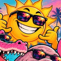 The sun in sunglasses giving a thumbs up